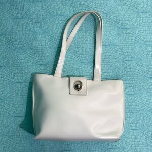 Furla white leather shoulder bag